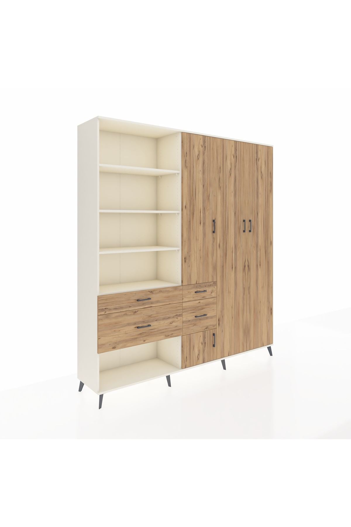 Hyperion Dolap 14 Raflı 4 Çekmeceli 4 Kapaklı 220x44x243 - S553M042V03B