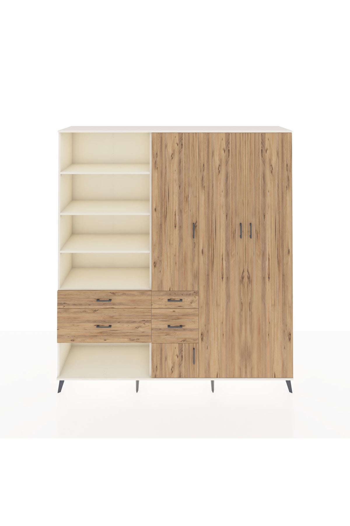 Hyperion Dolap 14 Raflı 4 Çekmeceli 4 Kapaklı 220x44x243 - S553M042V03B