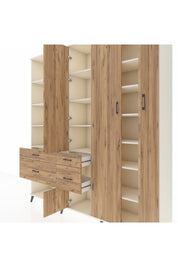 Hyperion Dolap 14 Raflı 4 Çekmeceli 4 Kapaklı 220x44x243 - S553M042V03B