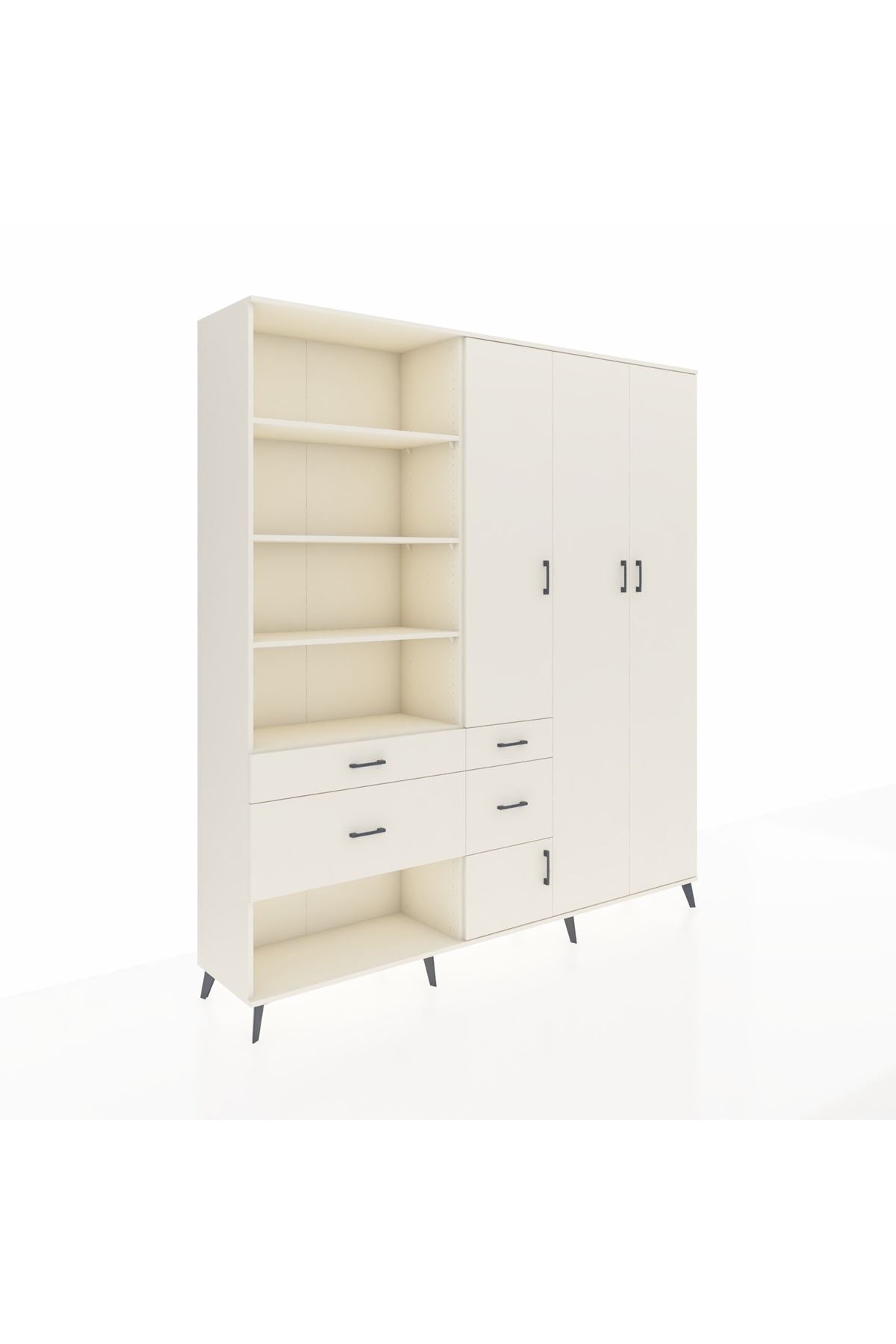 Hyperion Dolap 14 Raflı 4 Çekmeceli 4 Kapaklı 220x44x243 - S553M042V04B