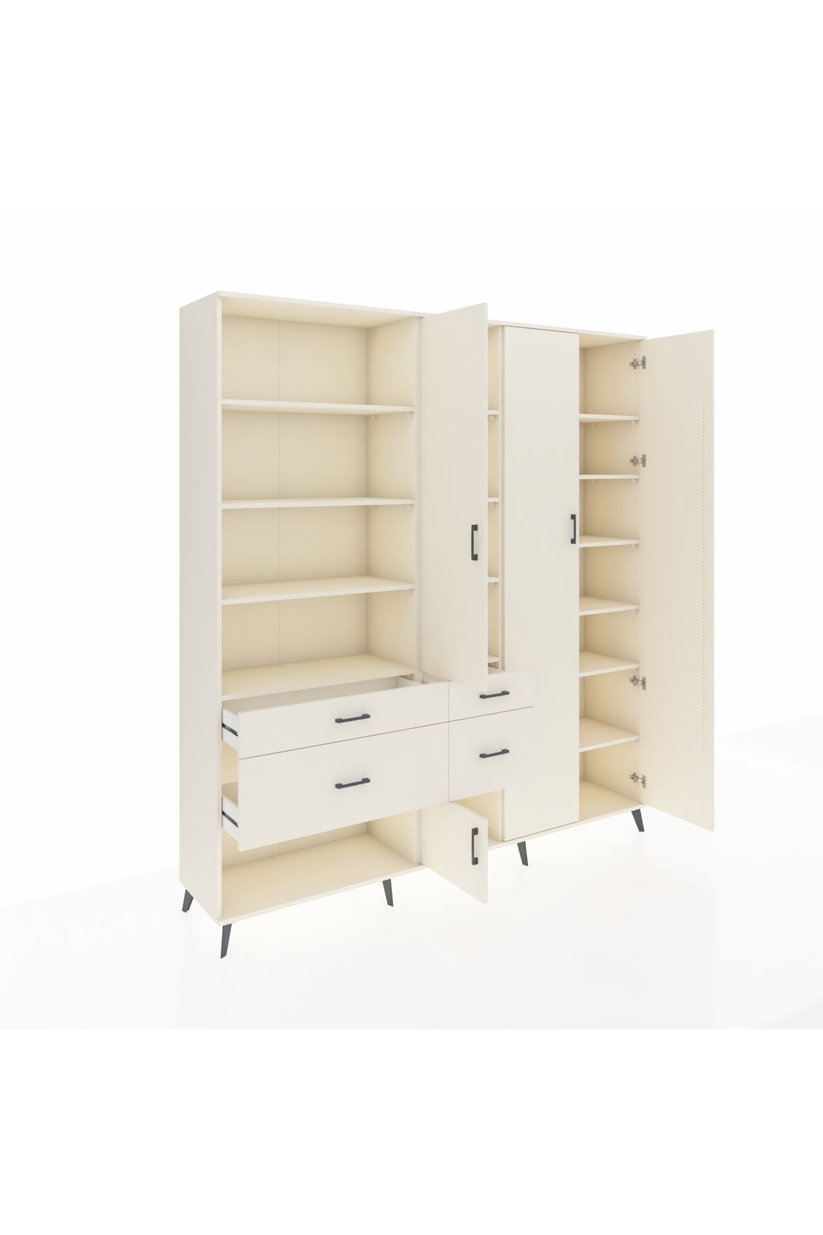 Hyperion Dolap 14 Raflı 4 Çekmeceli 4 Kapaklı 220x44x243 - S553M042V04B