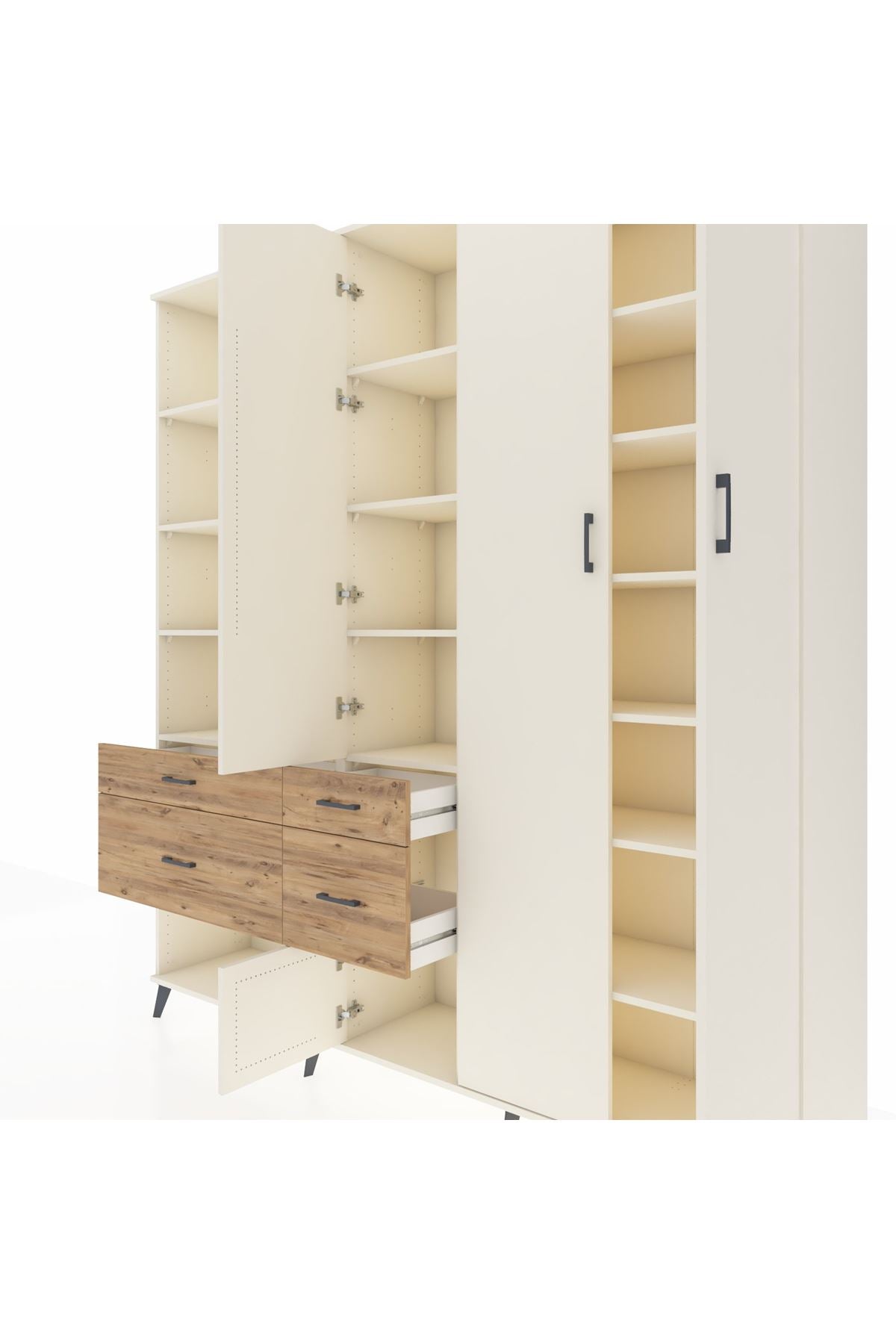 Hyperion Dolap 14 Raflı 4 Çekmeceli 4 Kapaklı 220x44x243 - S553M042V06B