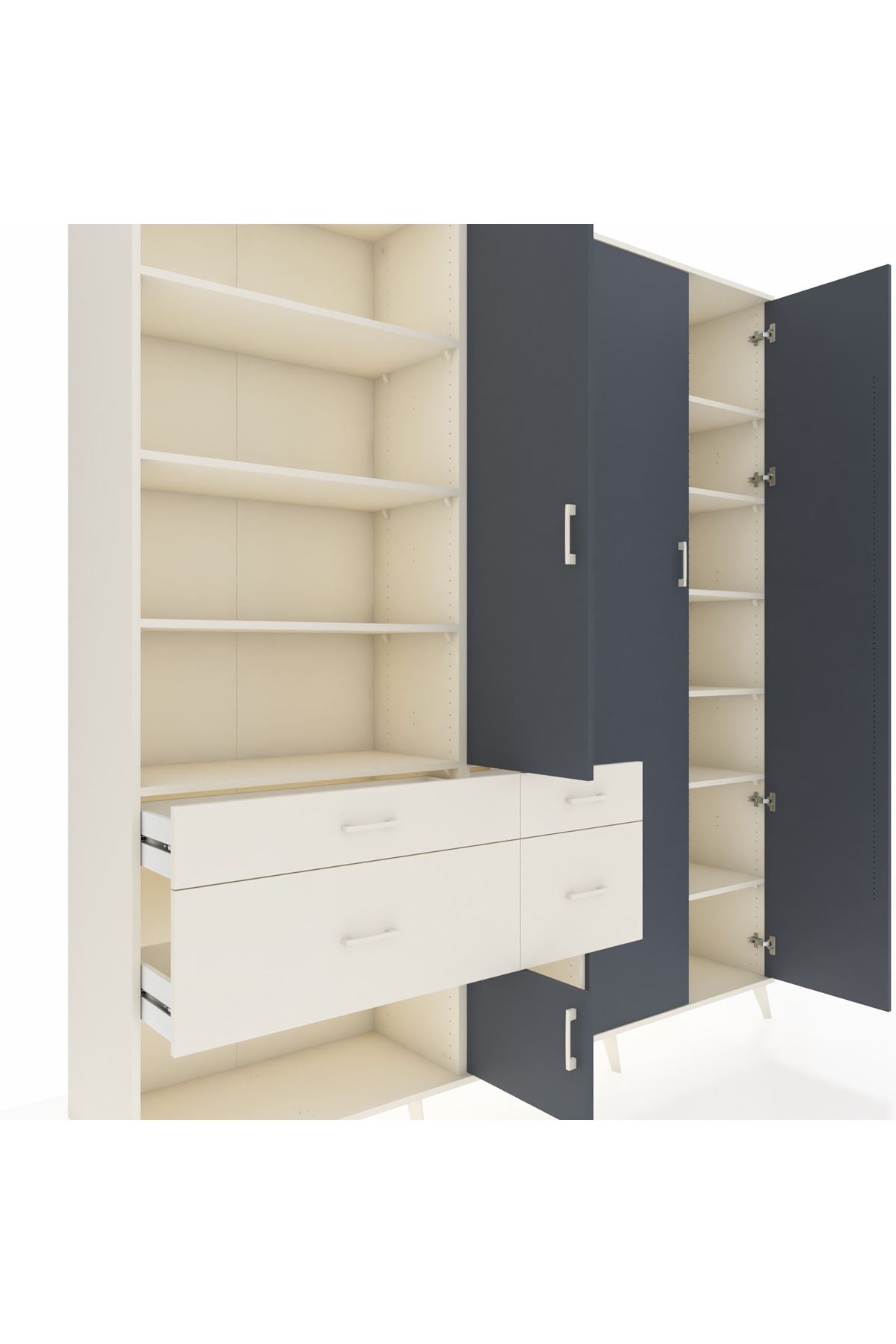 Hyperion Dolap 14 Raflı 4 Çekmeceli 4 Kapaklı 220x44x243 - S553M042V07B