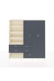 Hyperion Dolap 14 Raflı 4 Çekmeceli 4 Kapaklı 220x44x243 Aytaşı-Antrasit/Antrasit