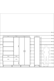 Hyperion Dolap 14 Raflı 4 Çekmeceli 4 Kapaklı 220x44x243 - S553M042V08B