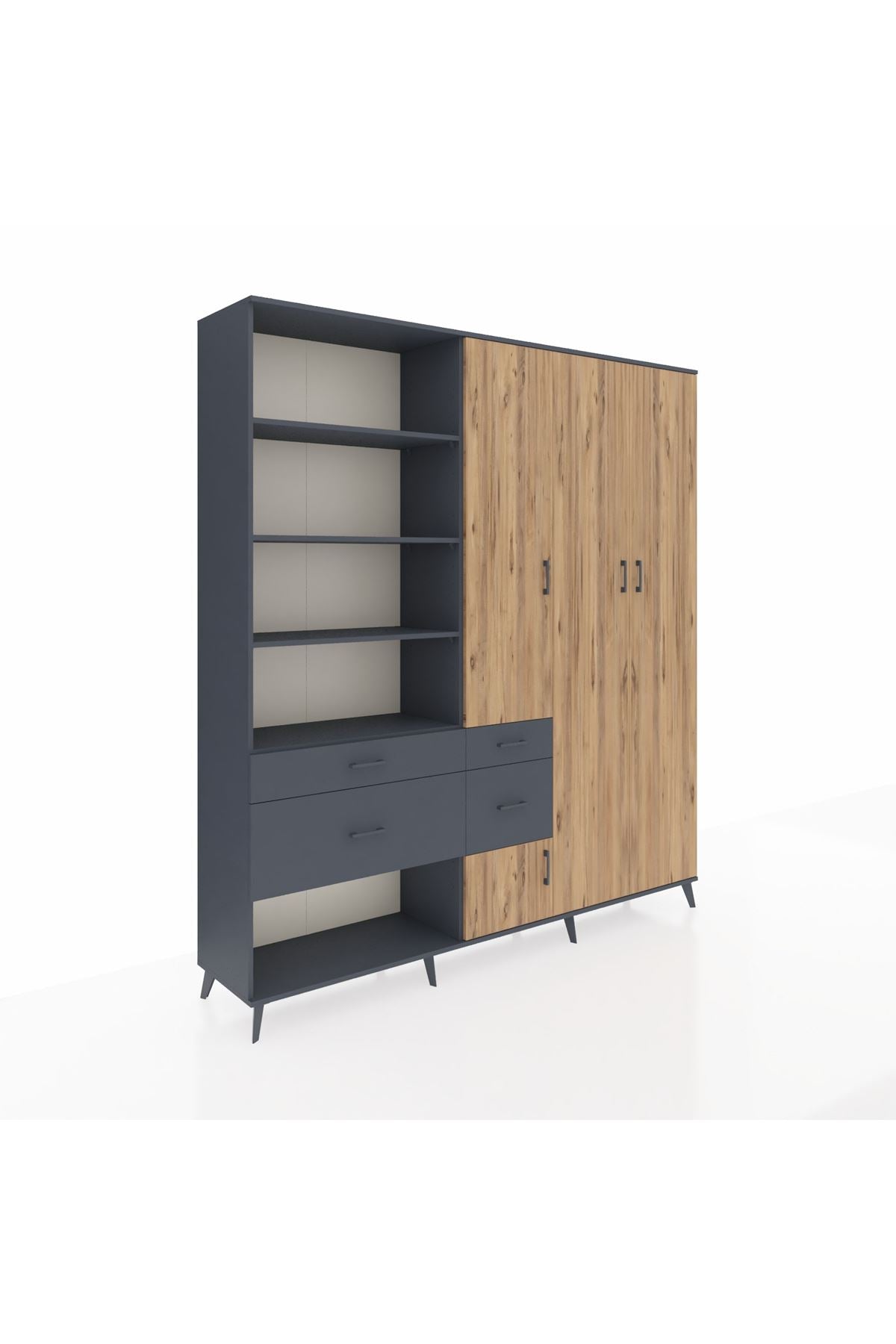 Hyperion Dolap 14 Raflı 4 Çekmeceli 4 Kapaklı 220x44x243 - S553M042V11B