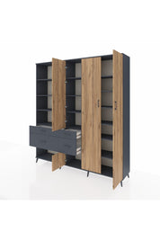 Hyperion Dolap 14 Raflı 4 Çekmeceli 4 Kapaklı 220x44x243 - S553M042V11B