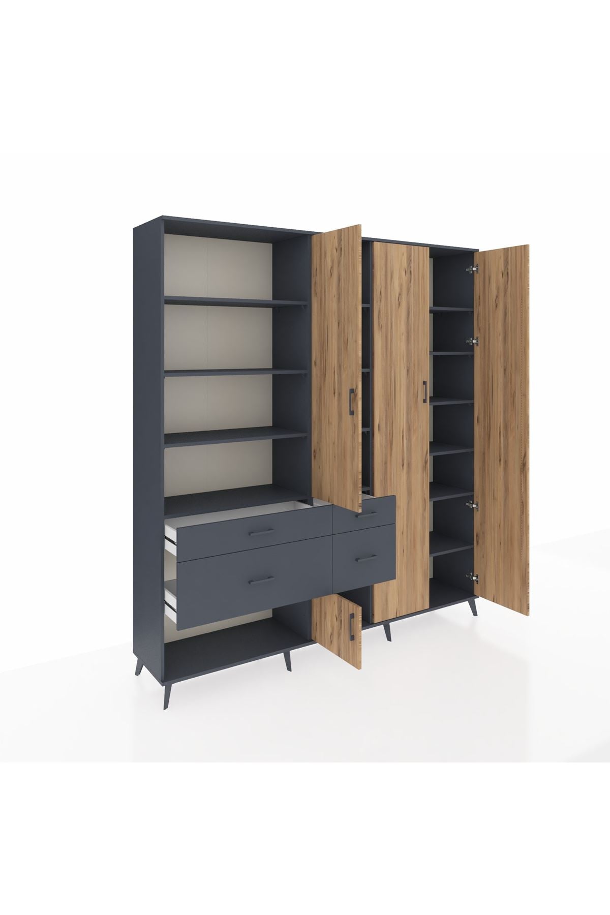 Hyperion Dolap 14 Raflı 4 Çekmeceli 4 Kapaklı 220x44x243 - S553M042V11B