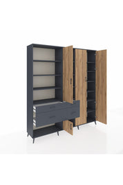 Hyperion Dolap 14 Raflı 4 Çekmeceli 4 Kapaklı 220x44x243 - S553M042V11B