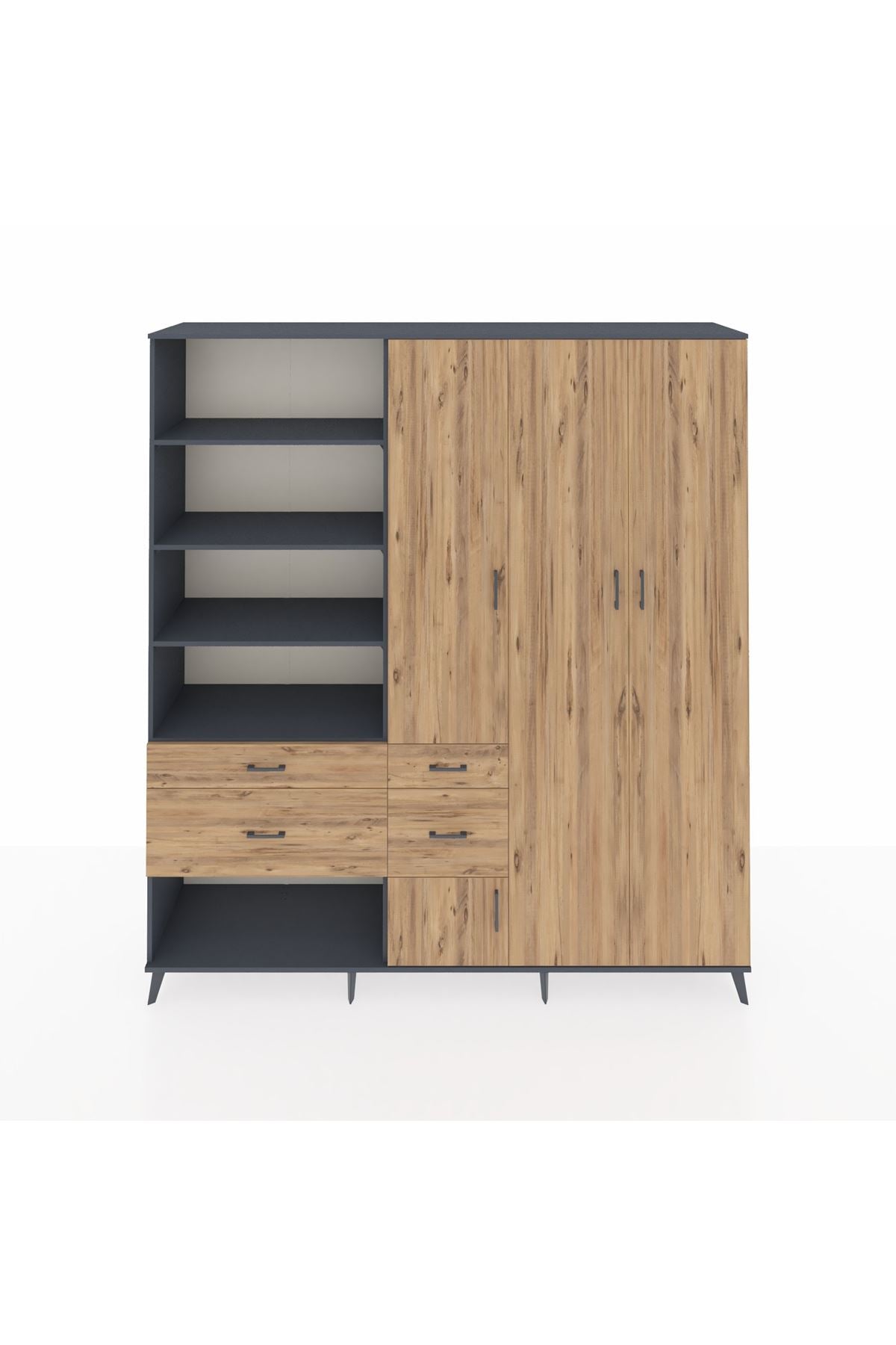 Hyperion Dolap 14 Raflı 4 Çekmeceli 4 Kapaklı 220x44x243 - S553M042V12B