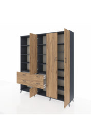 Hyperion Dolap 14 Raflı 4 Çekmeceli 4 Kapaklı 220x44x243 - S553M042V12B