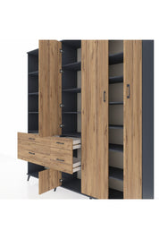 Hyperion Dolap 14 Raflı 4 Çekmeceli 4 Kapaklı 220x44x243 - S553M042V12B