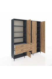 Hyperion Dolap 14 Raflı 4 Çekmeceli 4 Kapaklı 220x44x243 - S553M042V12B