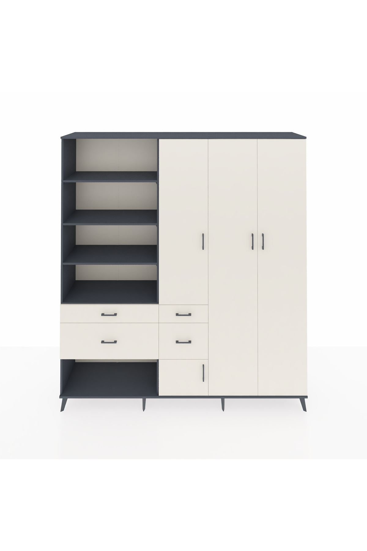 Hyperion Dolap 14 Raflı 4 Çekmeceli 4 Kapaklı 220x44x243 - S553M042V13B