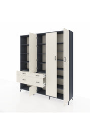 Hyperion Dolap 14 Raflı 4 Çekmeceli 4 Kapaklı 220x44x243 - S553M042V13B