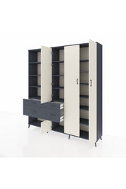 Hyperion Dolap 14 Raflı 4 Çekmeceli 4 Kapaklı 220x44x243 - S553M042V14B
