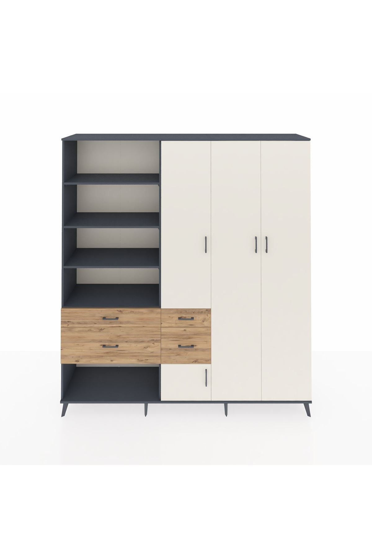 Hyperion Dolap 14 Raflı 4 Çekmeceli 4 Kapaklı 220x44x243 - S553M042V15B