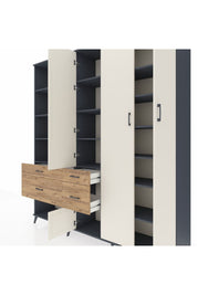 Hyperion Dolap 14 Raflı 4 Çekmeceli 4 Kapaklı 220x44x243 - S553M042V15B
