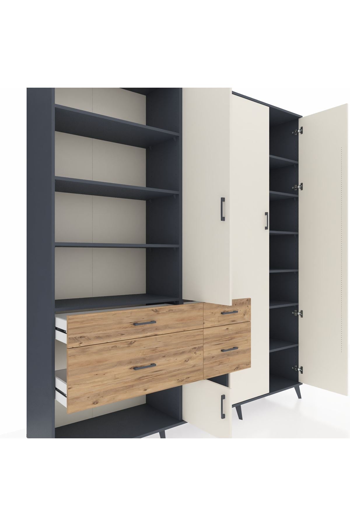 Hyperion Dolap 14 Raflı 4 Çekmeceli 4 Kapaklı 220x44x243 - S553M042V15B