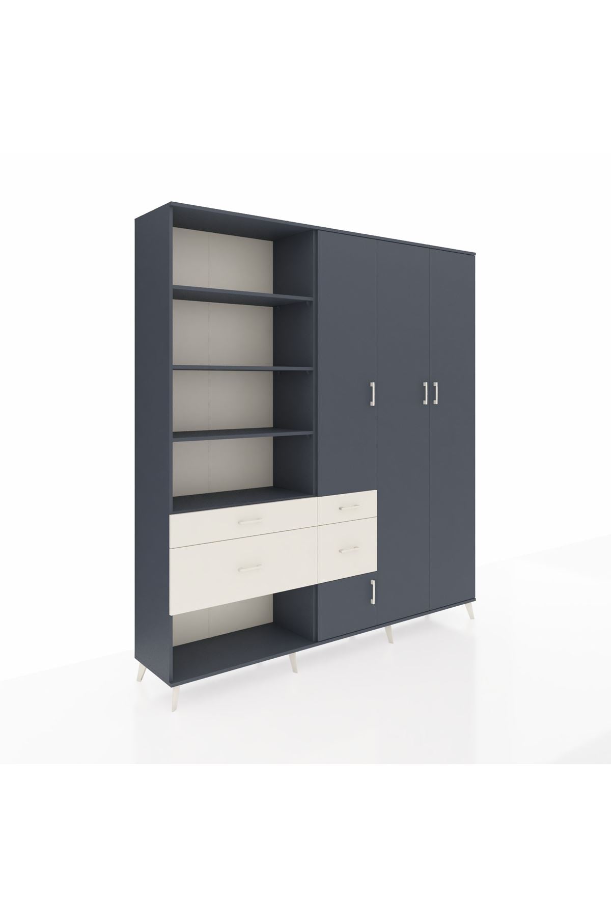 Hyperion Dolap 14 Raflı 4 Çekmeceli 4 Kapaklı 220x44x243 - S553M042V16B