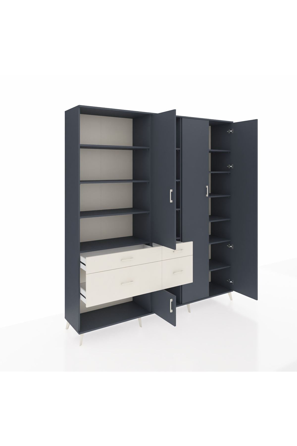 Hyperion Dolap 14 Raflı 4 Çekmeceli 4 Kapaklı 220x44x243 - S553M042V16B