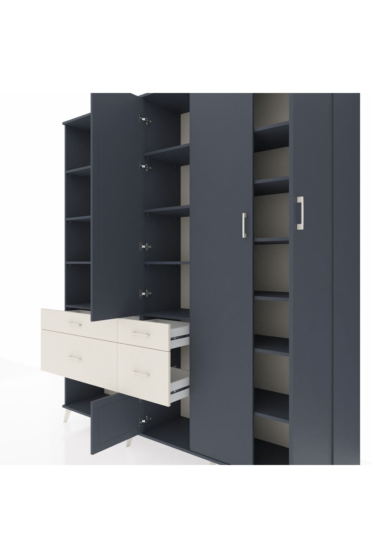 Hyperion Dolap 14 Raflı 4 Çekmeceli 4 Kapaklı 220x44x243 - S553M042V16B