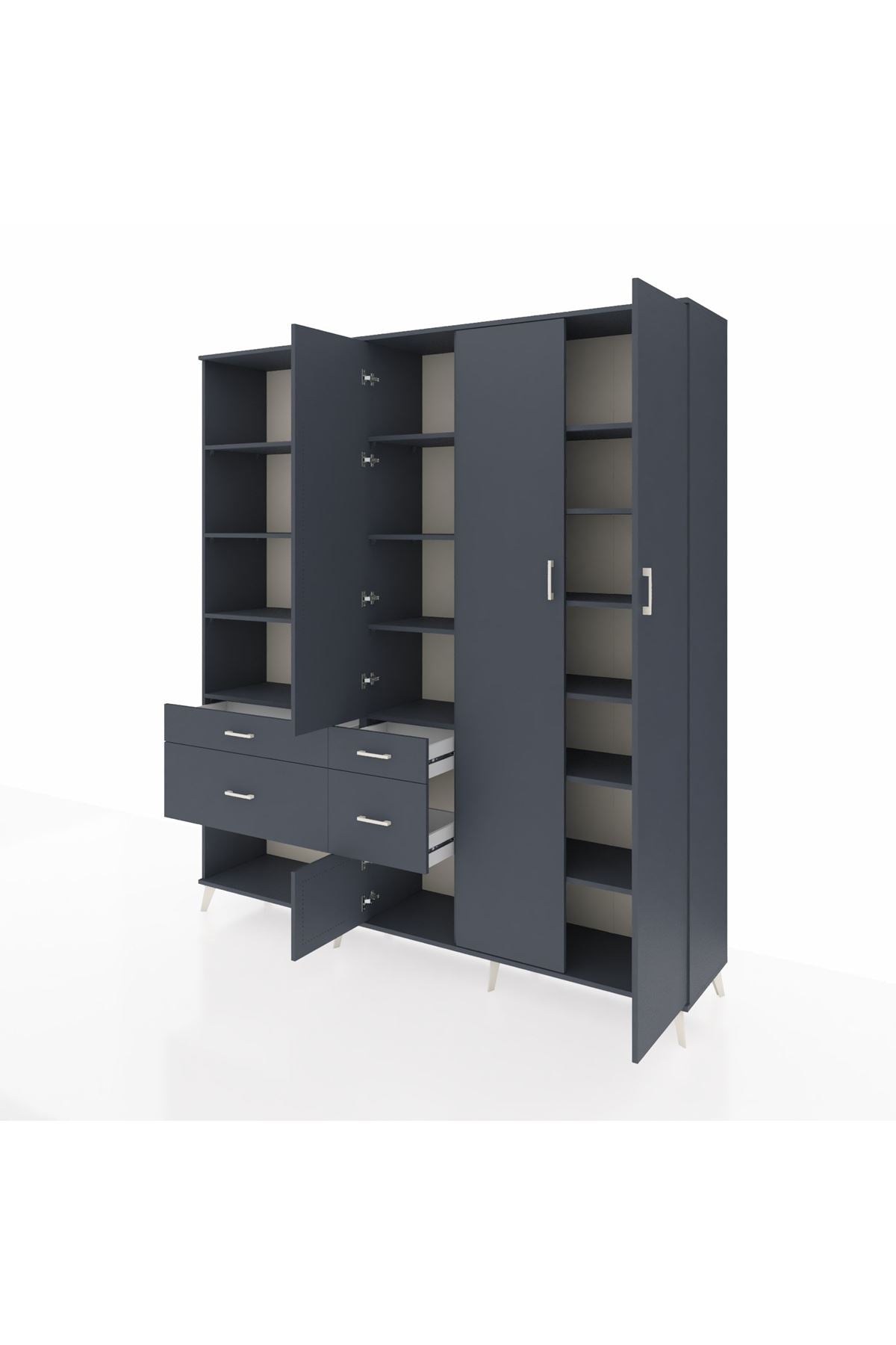 Hyperion Dolap 14 Raflı 4 Çekmeceli 4 Kapaklı 220x44x243 - S553M042V17B