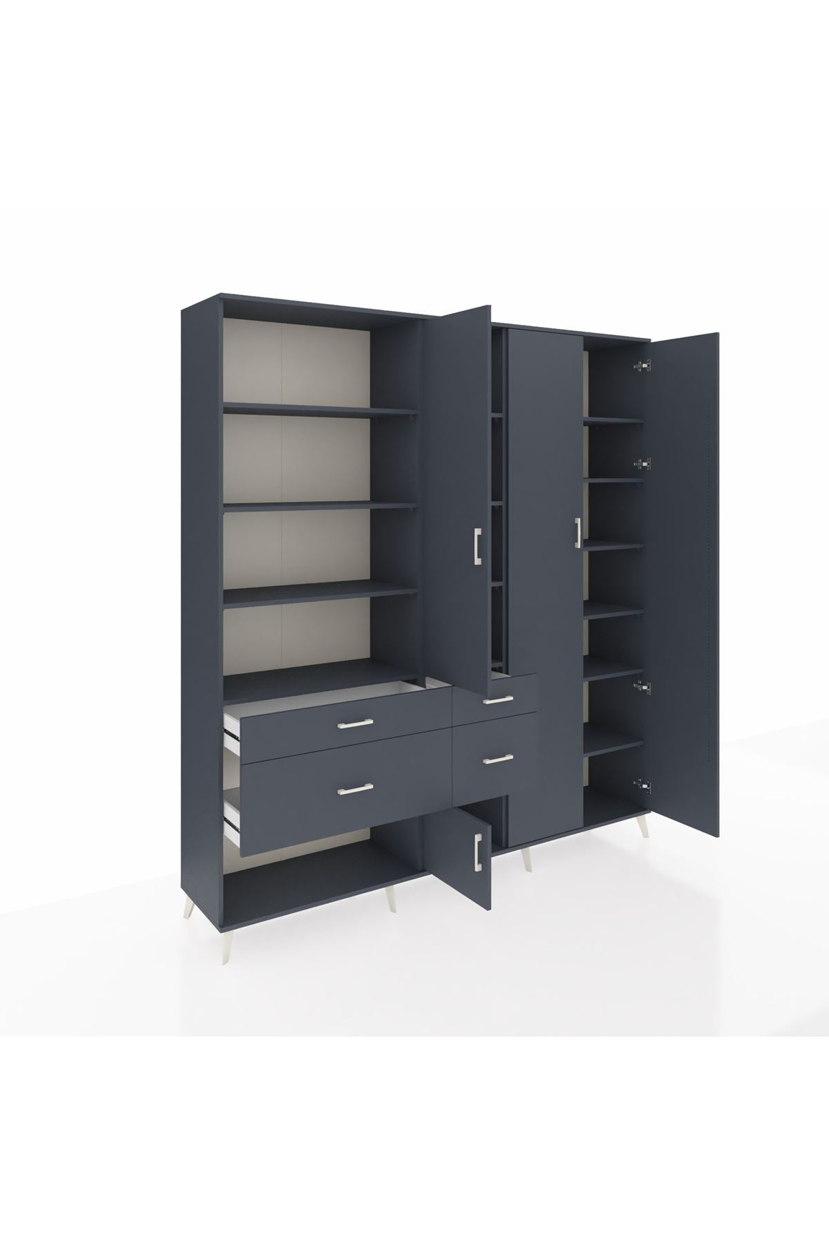 Hyperion Dolap 14 Raflı 4 Çekmeceli 4 Kapaklı 220x44x243 - S553M042V17B