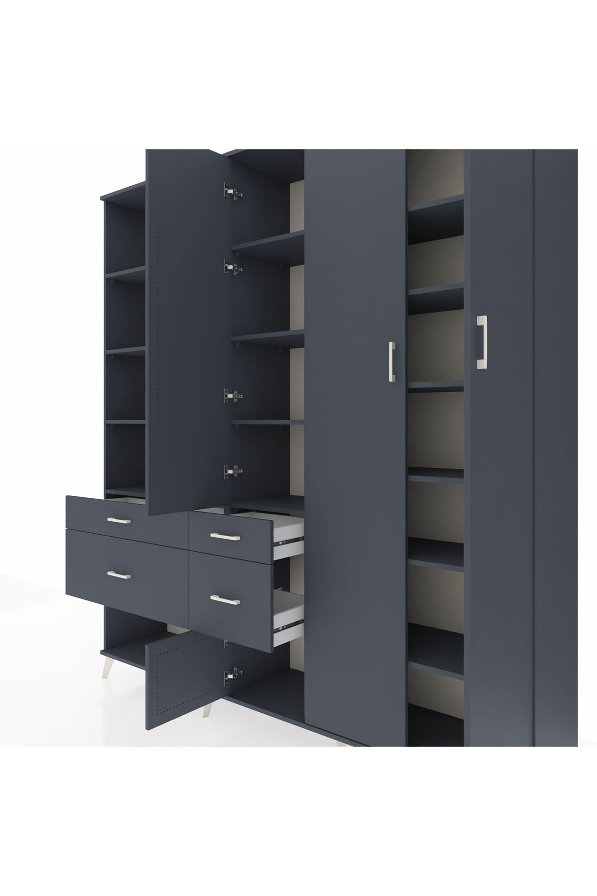 Hyperion Dolap 14 Raflı 4 Çekmeceli 4 Kapaklı 220x44x243 - S553M042V17B