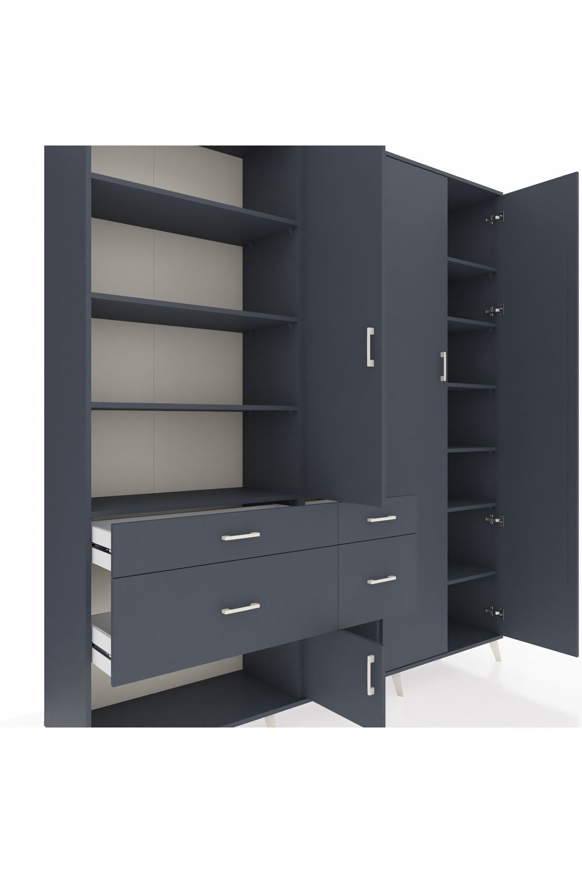 Hyperion Dolap 14 Raflı 4 Çekmeceli 4 Kapaklı 220x44x243 - S553M042V17B