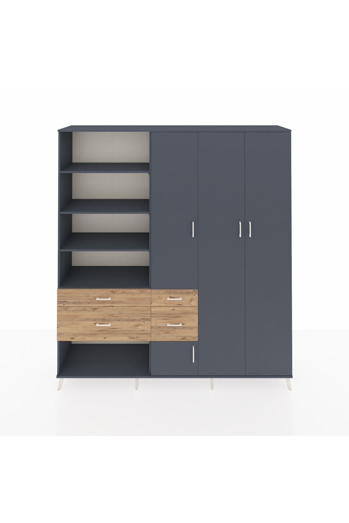 Hyperion Dolap 14 Raflı 4 Çekmeceli 4 Kapaklı 220x44x243 - S553M042V18B