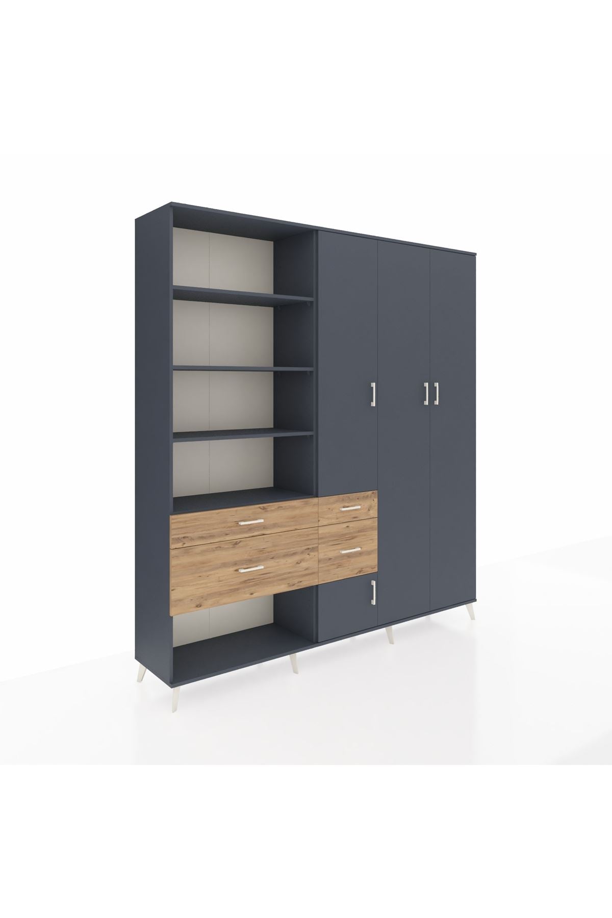 Hyperion Dolap 14 Raflı 4 Çekmeceli 4 Kapaklı 220x44x243 - S553M042V18B