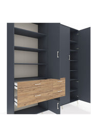 Hyperion Dolap 14 Raflı 4 Çekmeceli 4 Kapaklı 220x44x243 - S553M042V18B