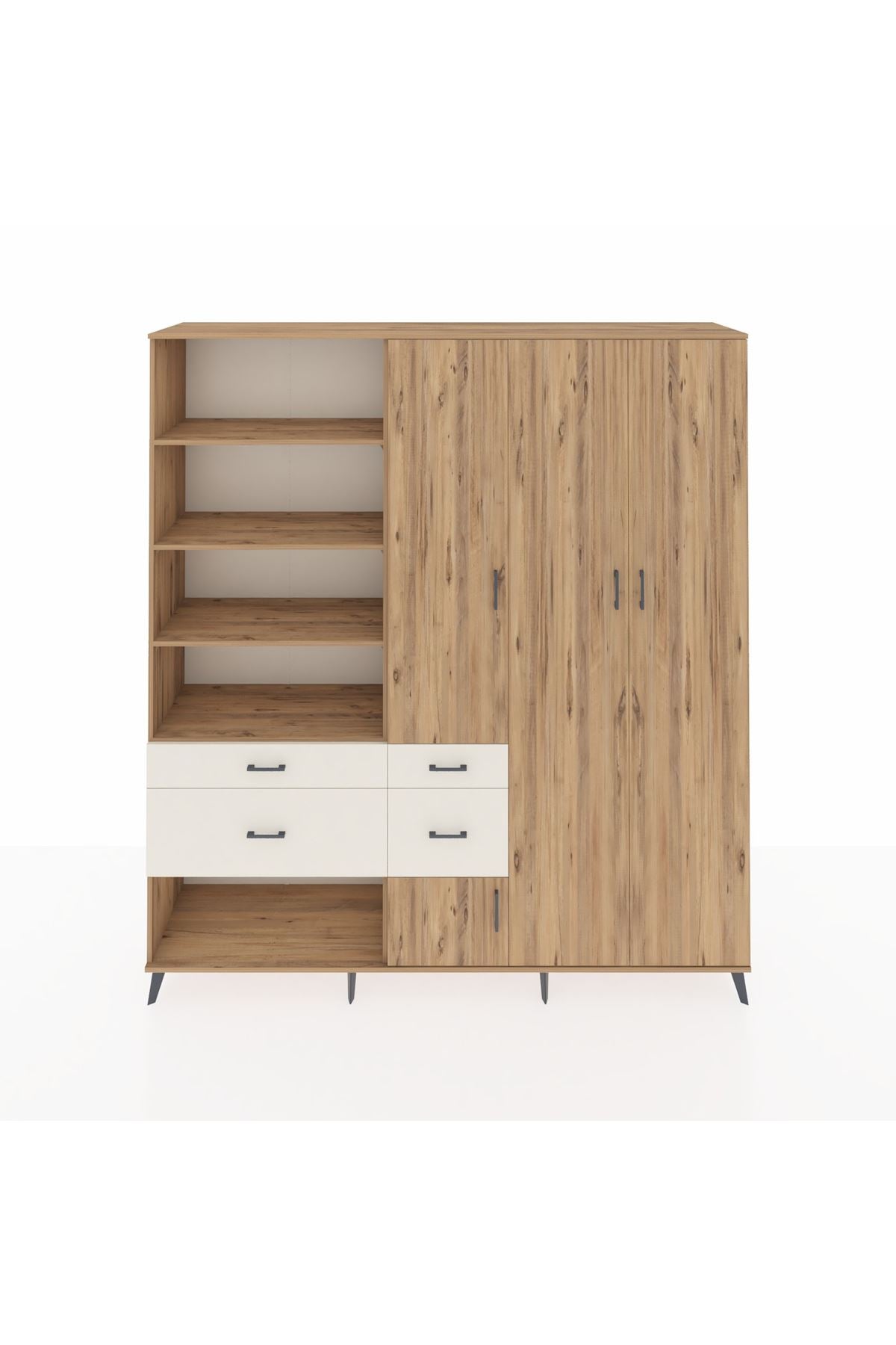 Hyperion Dolap 14 Raflı 4 Çekmeceli 4 Kapaklı 220x44x243 - S553M042V19B