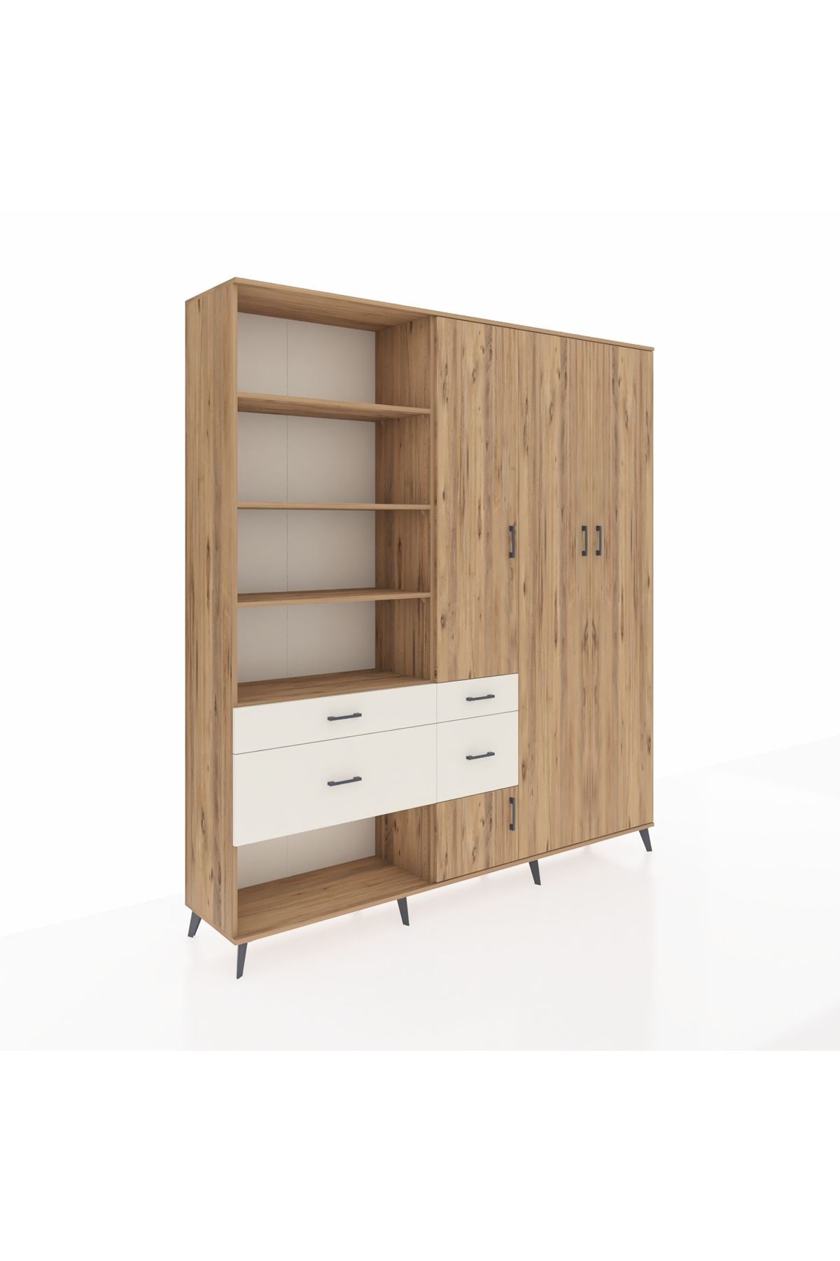 Hyperion Dolap 14 Raflı 4 Çekmeceli 4 Kapaklı 220x44x243 - S553M042V19B