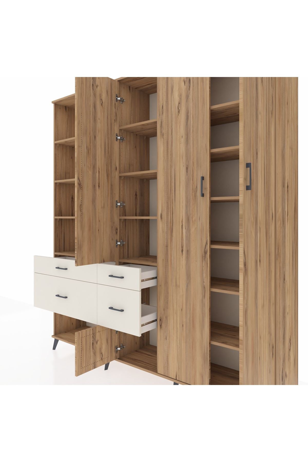 Hyperion Dolap 14 Raflı 4 Çekmeceli 4 Kapaklı 220x44x243 - S553M042V19B