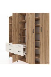 Hyperion Dolap 14 Raflı 4 Çekmeceli 4 Kapaklı 220x44x243 - S553M042V19B