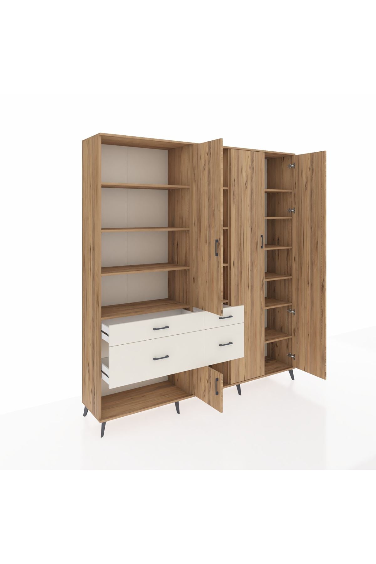 Hyperion Dolap 14 Raflı 4 Çekmeceli 4 Kapaklı 220x44x243 - S553M042V19B