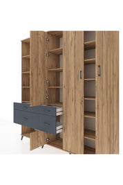 Hyperion Dolap 14 Raflı 4 Çekmeceli 4 Kapaklı 220x44x243 - S553M042V20B