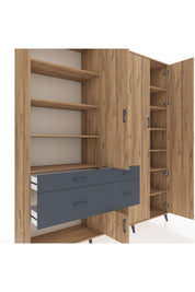 Hyperion Dolap 14 Raflı 4 Çekmeceli 4 Kapaklı 220x44x243 - S553M042V20B