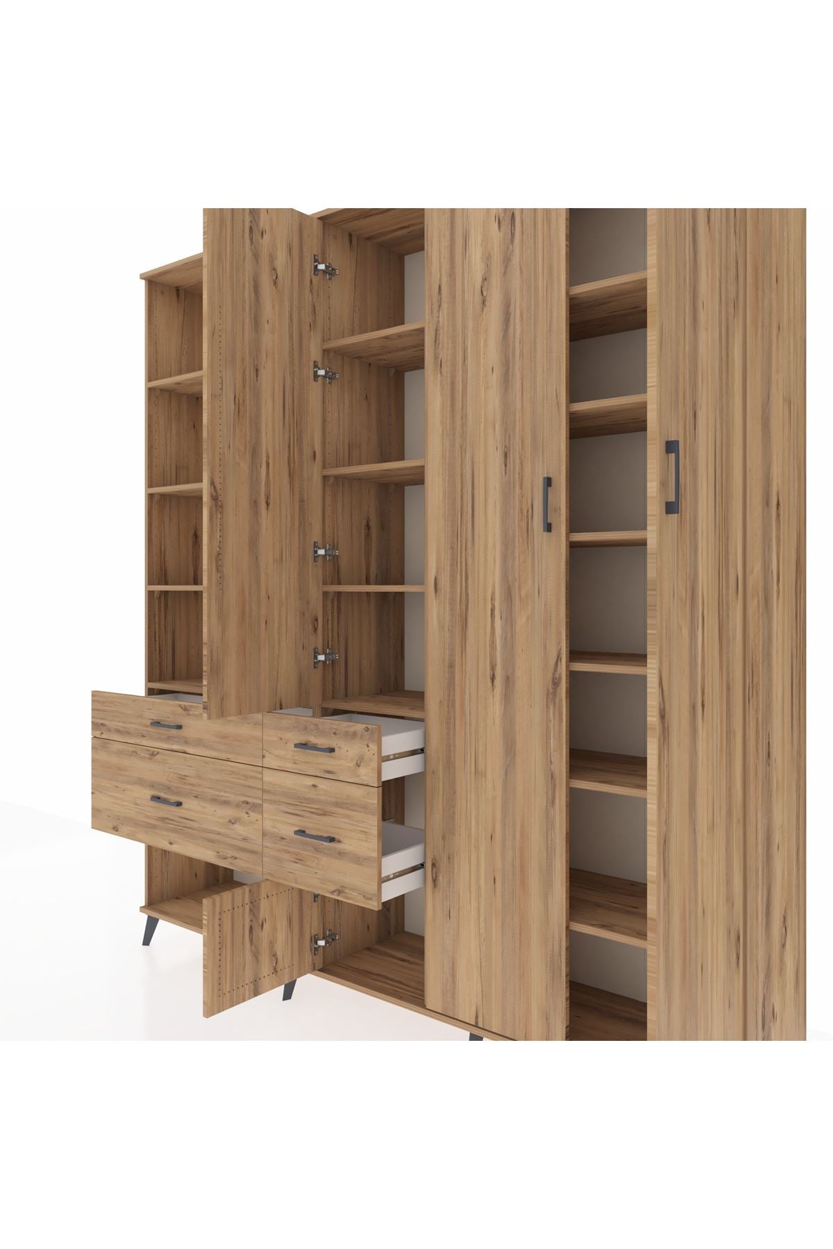 Hyperion Dolap 14 Raflı 4 Çekmeceli 4 Kapaklı 220x44x243 - S553M042V21B