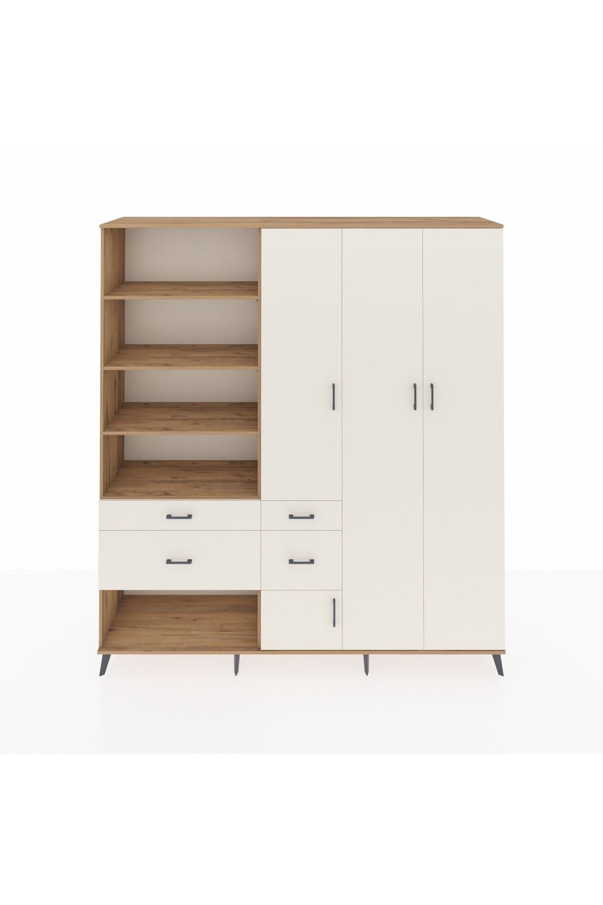 Hyperion Dolap 14 Raflı 4 Çekmeceli 4 Kapaklı 220x44x243 - S553M042V22B