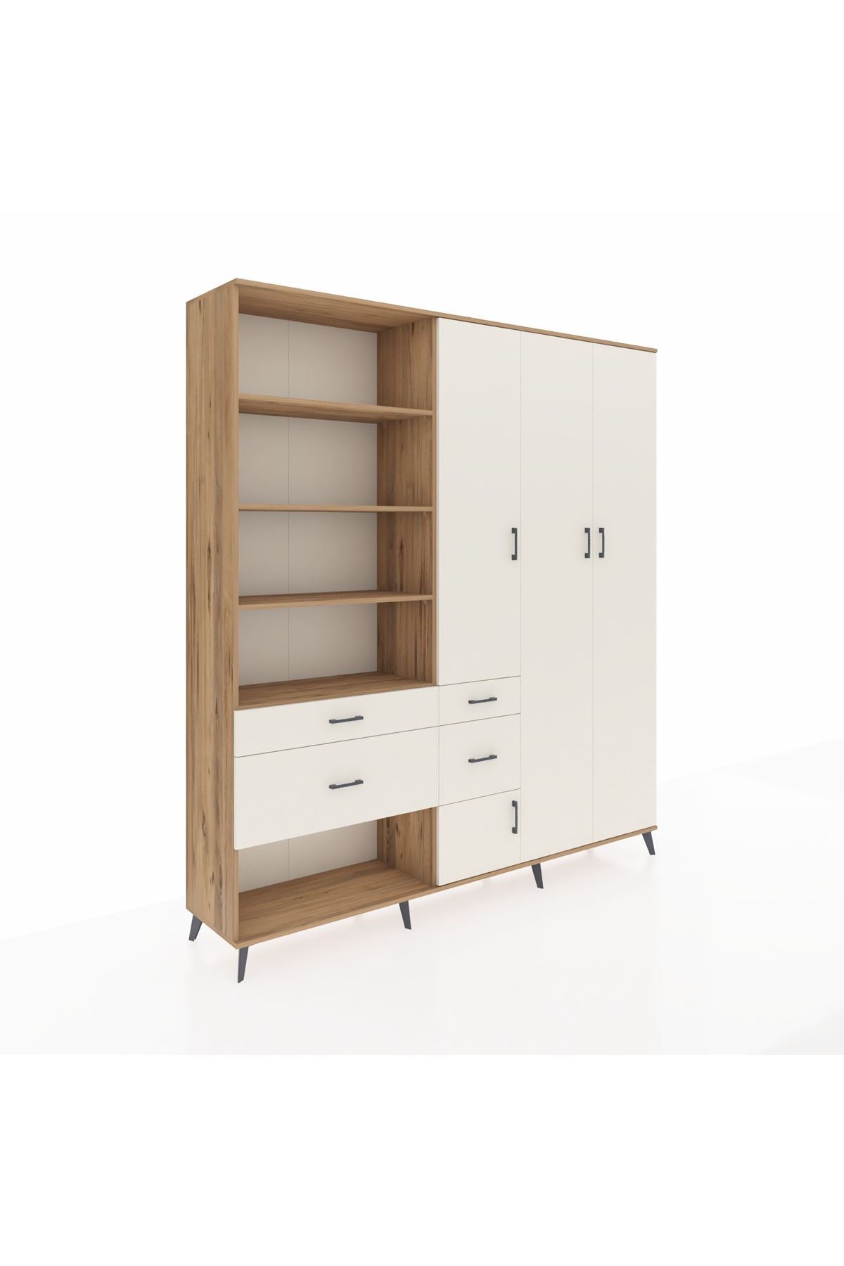 Hyperion Dolap 14 Raflı 4 Çekmeceli 4 Kapaklı 220x44x243 - S553M042V22B