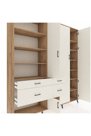 Hyperion Dolap 14 Raflı 4 Çekmeceli 4 Kapaklı 220x44x243 - S553M042V22B