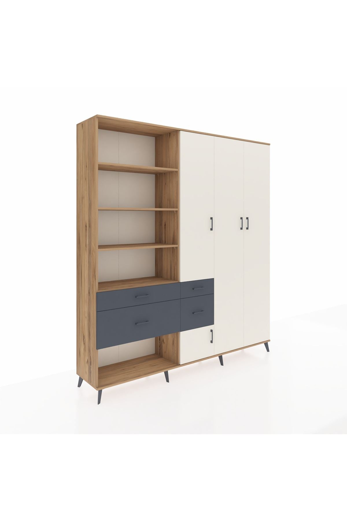 Hyperion Dolap 14 Raflı 4 Çekmeceli 4 Kapaklı 220x44x243 - S553M042V23B