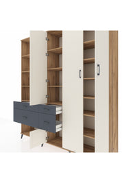 Hyperion Dolap 14 Raflı 4 Çekmeceli 4 Kapaklı 220x44x243 - S553M042V23B