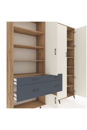 Hyperion Dolap 14 Raflı 4 Çekmeceli 4 Kapaklı 220x44x243 - S553M042V23B