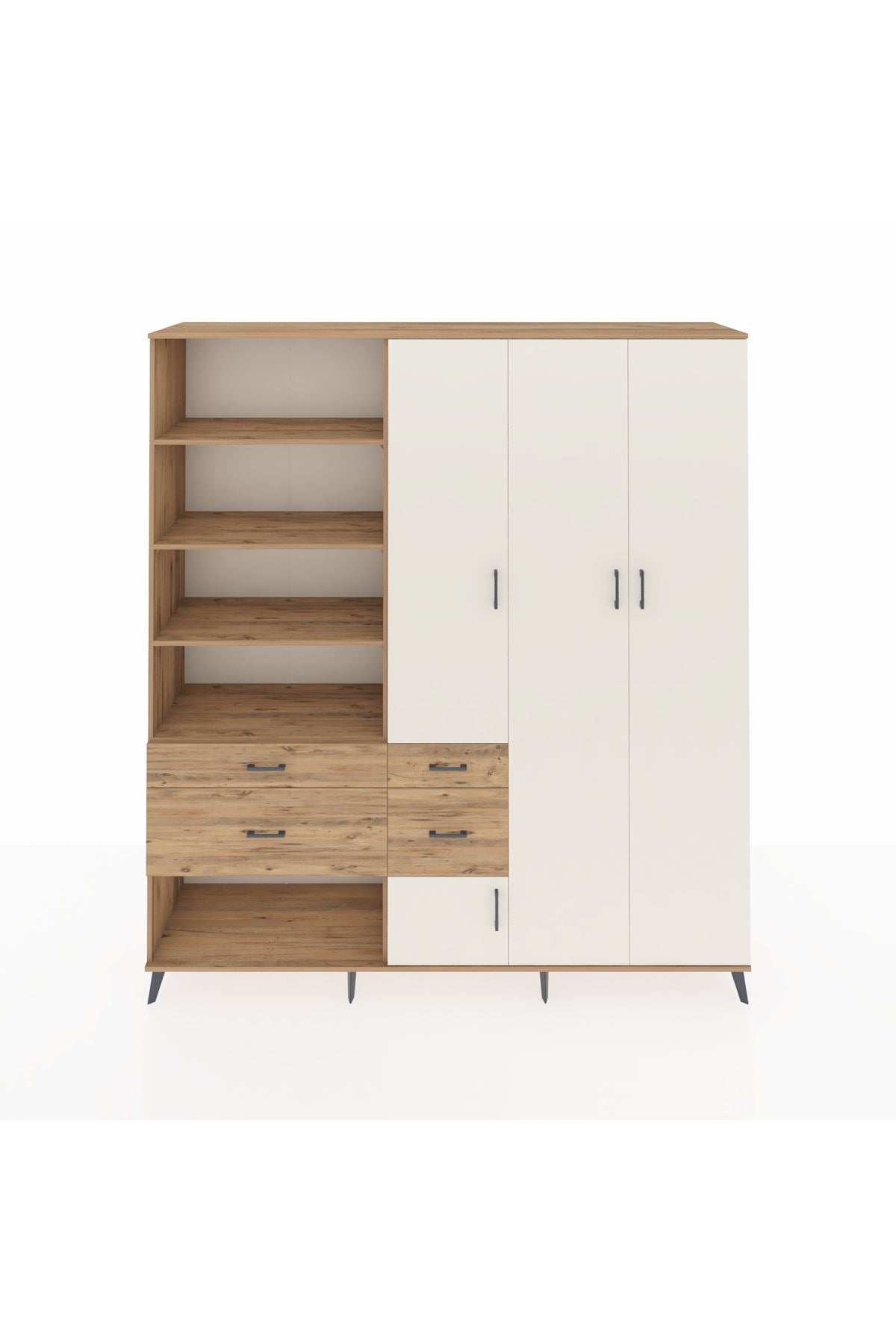 Hyperion Dolap 14 Raflı 4 Çekmeceli 4 Kapaklı 220x44x243 - S553M042V24B