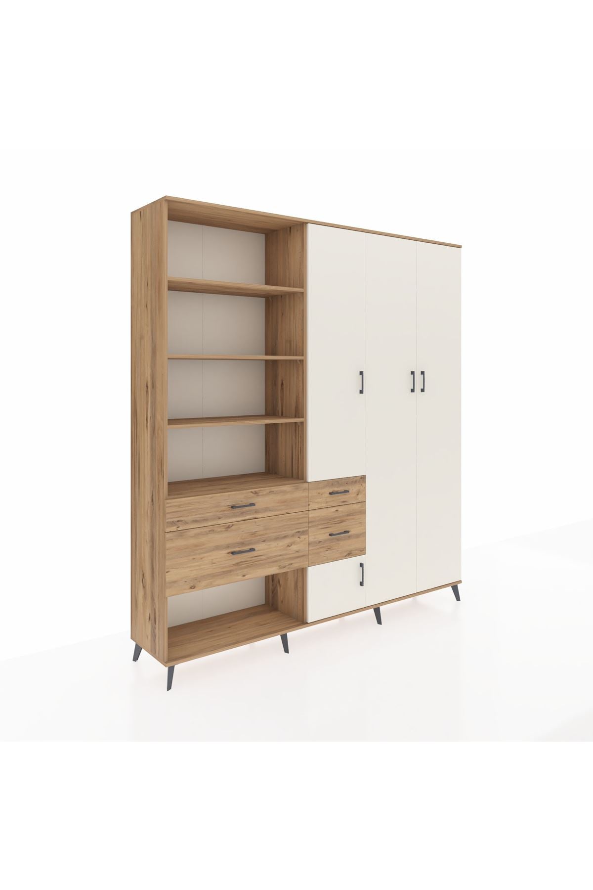 Hyperion Dolap 14 Raflı 4 Çekmeceli 4 Kapaklı 220x44x243 - S553M042V24B