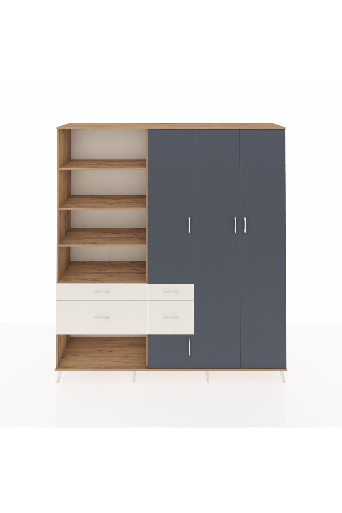 Hyperion Dolap 14 Raflı 4 Çekmeceli 4 Kapaklı 220x44x243 - S553M042V25B